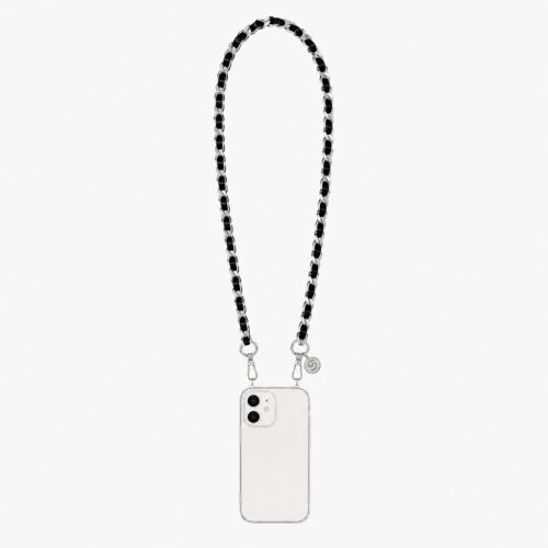 Como Milano phone chain CMMJ.003.BB.03.01 (120 cm) – stainless steel with black braided leather