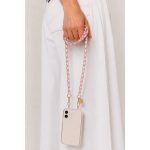 Como Milano Phone Chain CMMJ.003.PK.03.02 (120 cm) – Stainless Steel - Braided Pink Leather